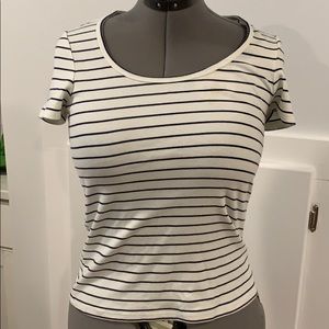 Boden striped shirt sleeve tee